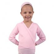 Girls Pale Pink Knitted Ballet Crossover Cardigan